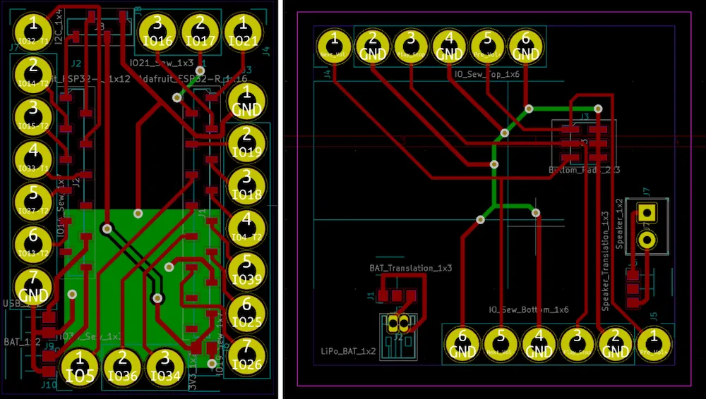ESP32 sender and MP3 shields PCB
