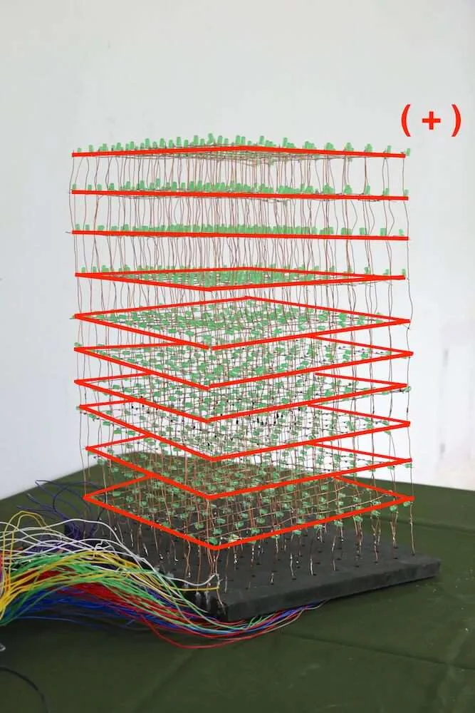 Figure 3A. LED cube anode wiring